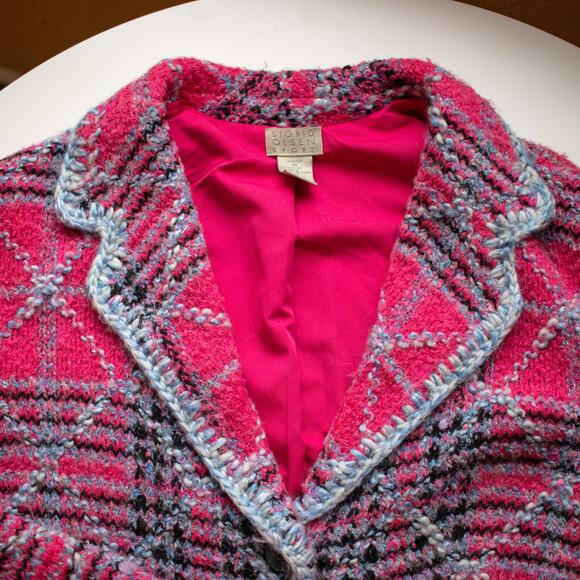 Sigrid Olsen Sport Pink and Blue Mid Length Lined Jacket Size Women's 1X - Picture 5 of 10